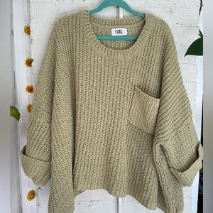 Oversized green chunky sweater